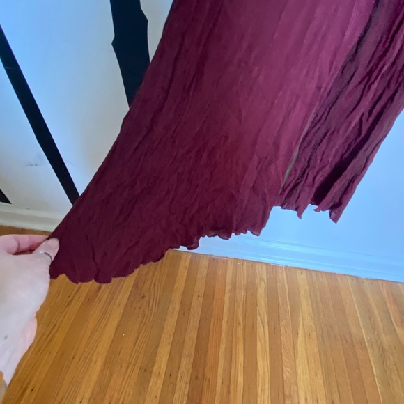 Free People boho wine coloured lace top wide leg jumpsuit - Picture 6 of 7